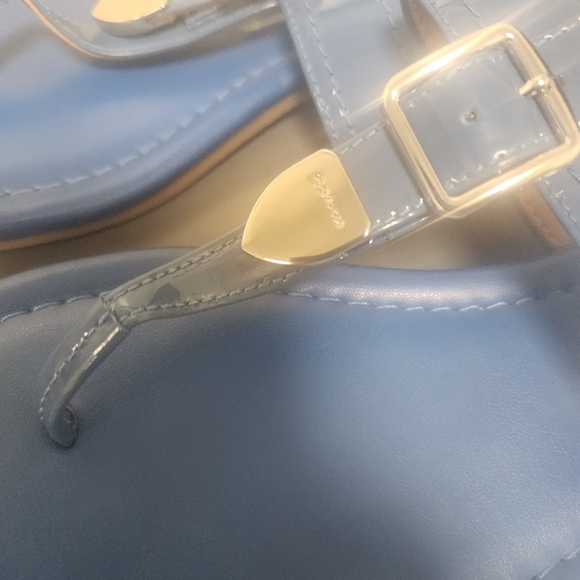 Coach Cassidy Metallic Tumbled Blue Sandals Sz 6B. Excellent Condition - Picture 8 of 11